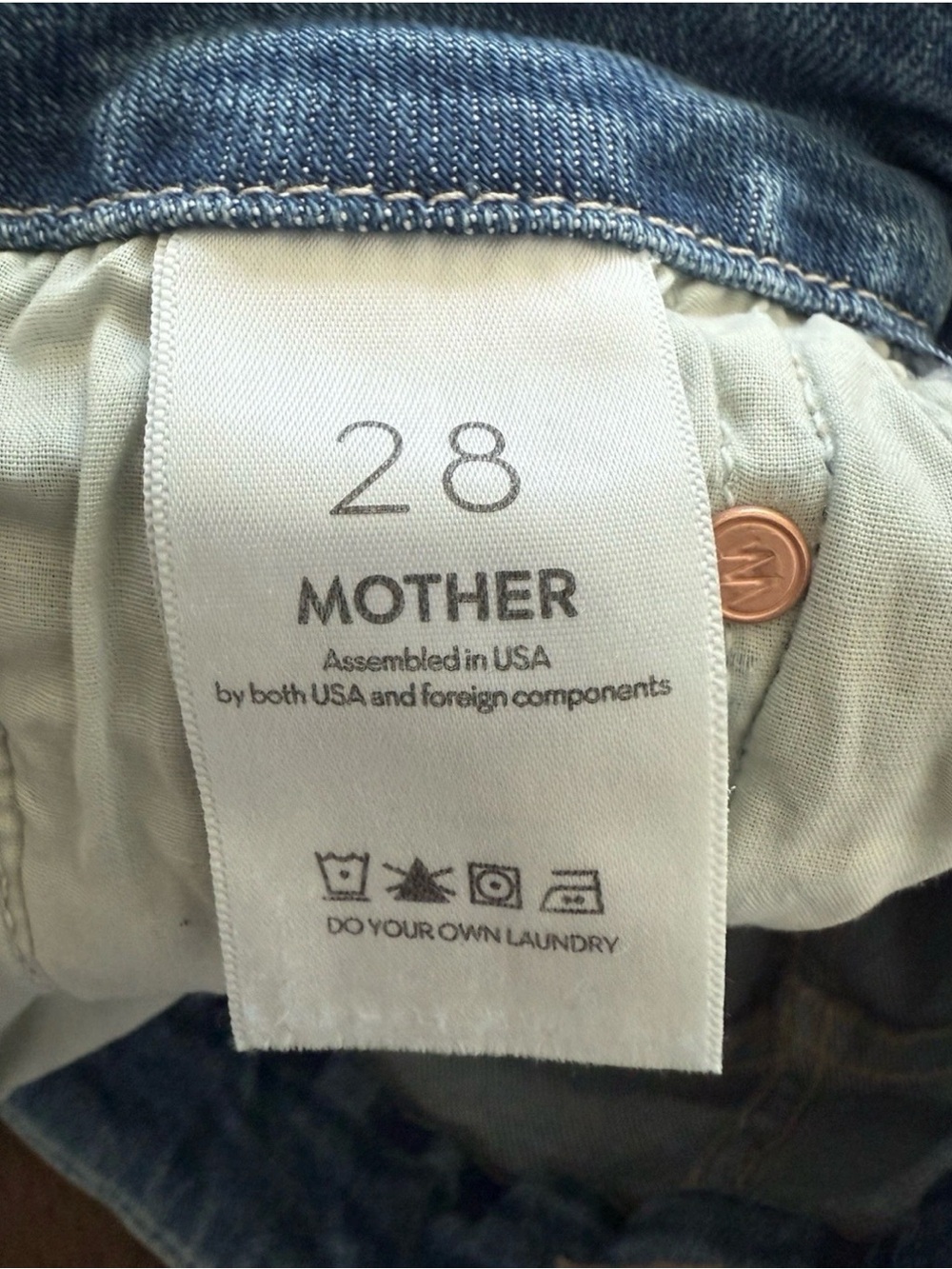 MOTHER The Roller Fray Wide Leg Jeans in Riding The Cliffside NWT Size 28 - Picture 9 of 9